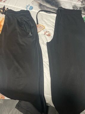 Black Casual Drawstring Joggers - Pair